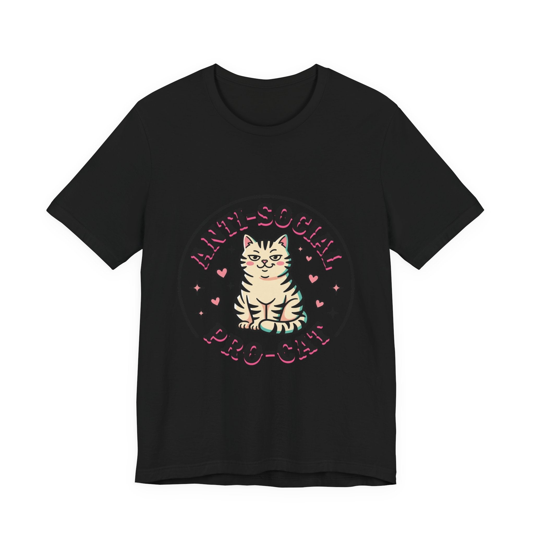 Anti-Social Pro-Cat Tee | funny cat shirt, black cat