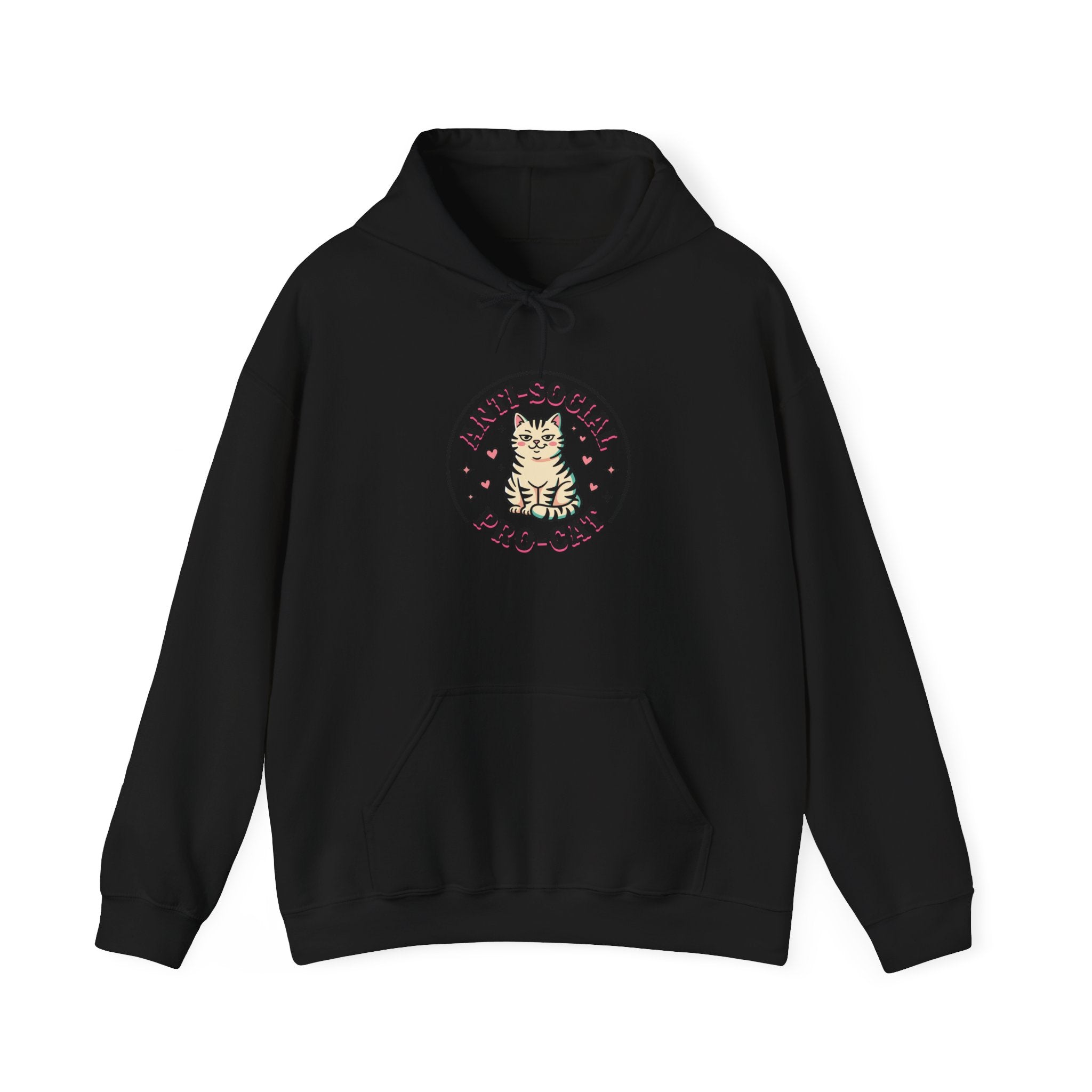Anti-Social Pro-Cat Hoodie | funny cat shirt, retro cat