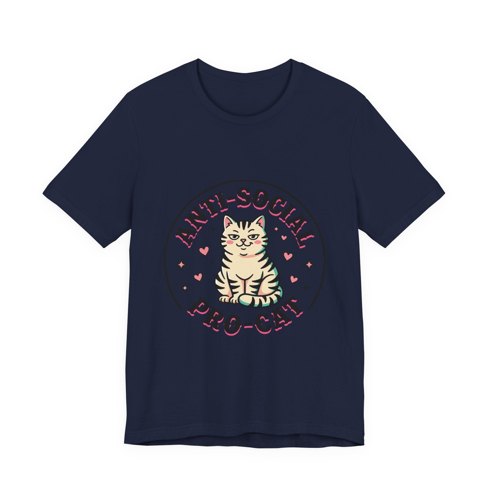 Anti-Social Pro-Cat Tee | funny cat shirt, black cat