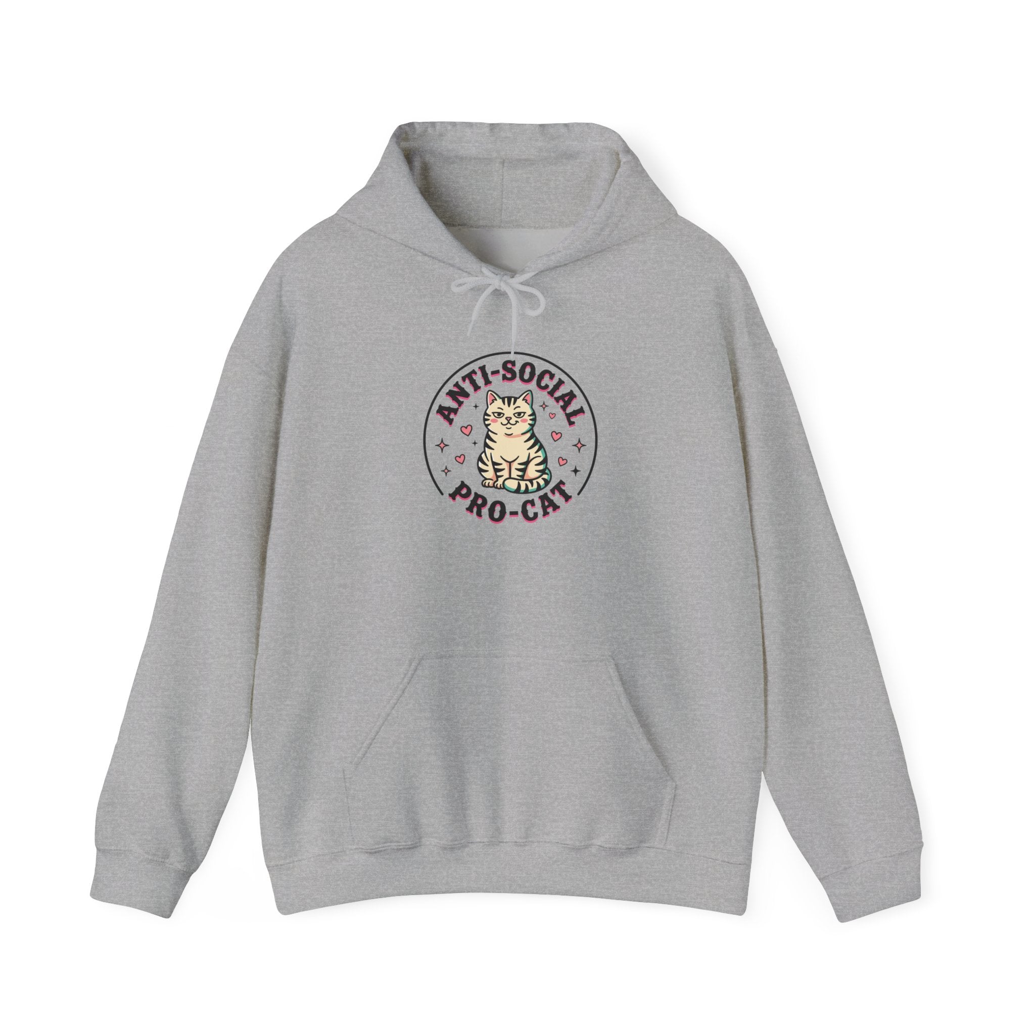 Anti-Social Pro-Cat Hoodie | funny cat shirt, retro cat