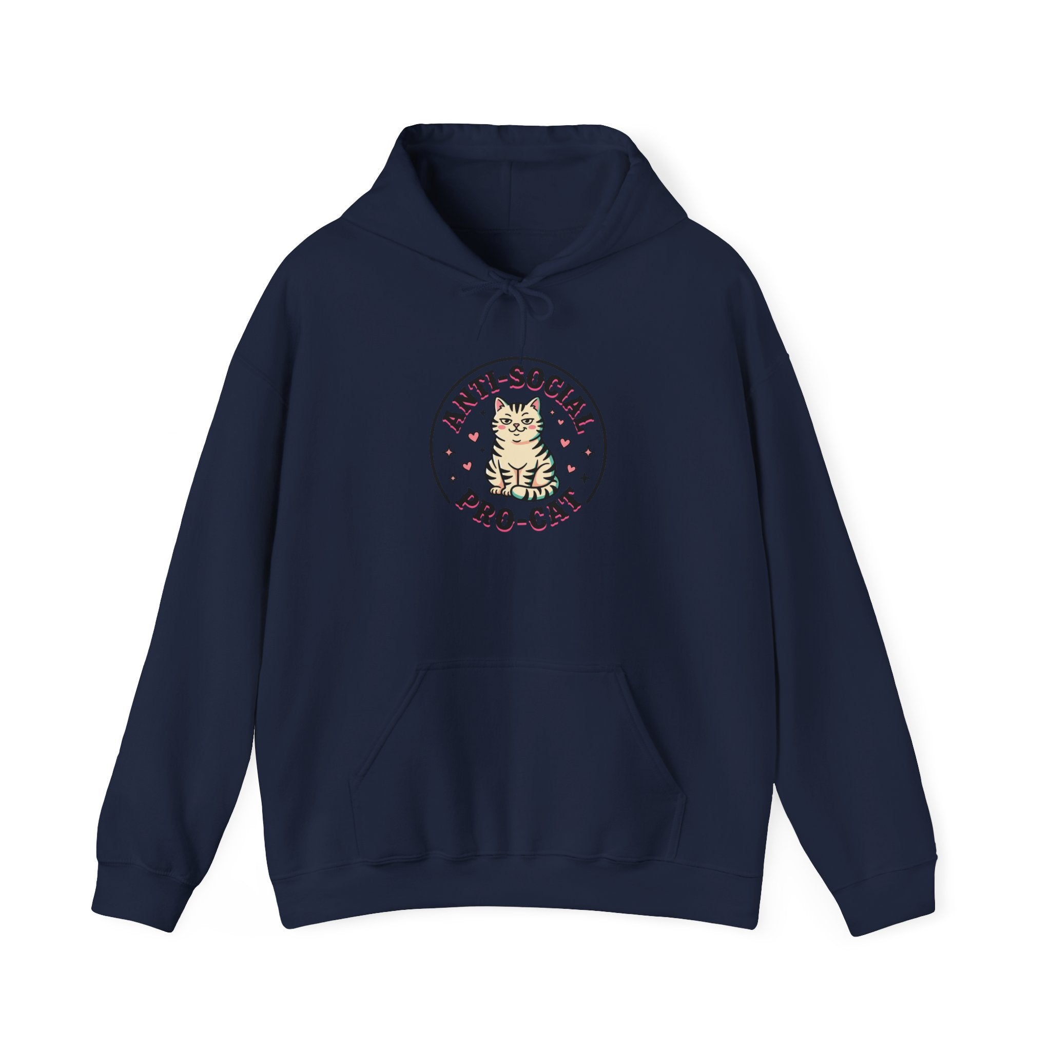 Anti-Social Pro-Cat Hoodie | funny cat shirt, retro cat