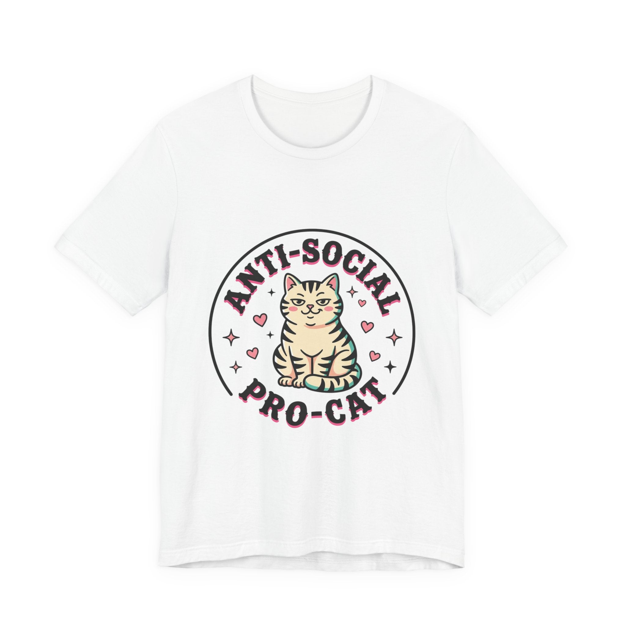 Anti-Social Pro-Cat Tee | funny cat shirt, black cat
