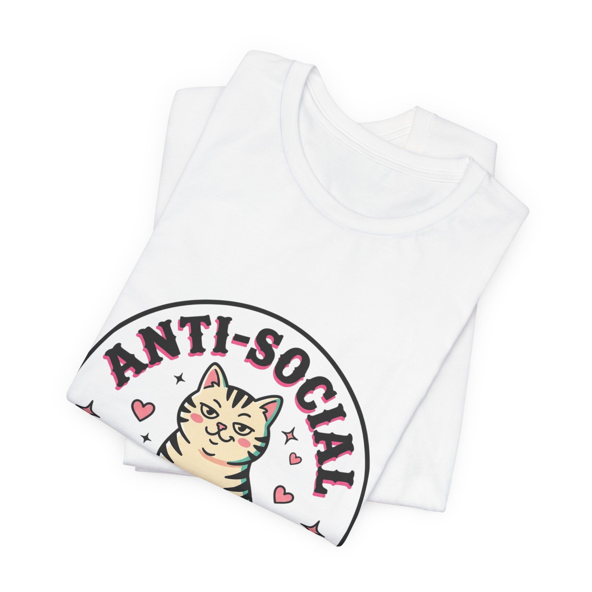 Anti-Social Pro-Cat Tee | funny cat shirt, black cat