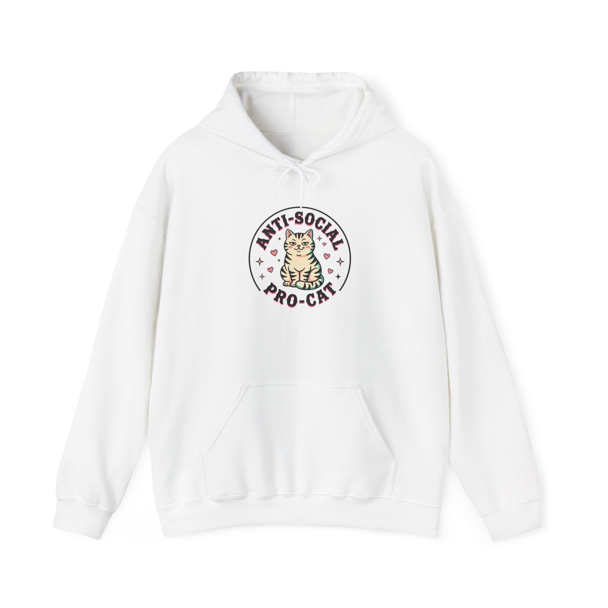Anti-Social Pro-Cat Hoodie | funny cat shirt, retro cat