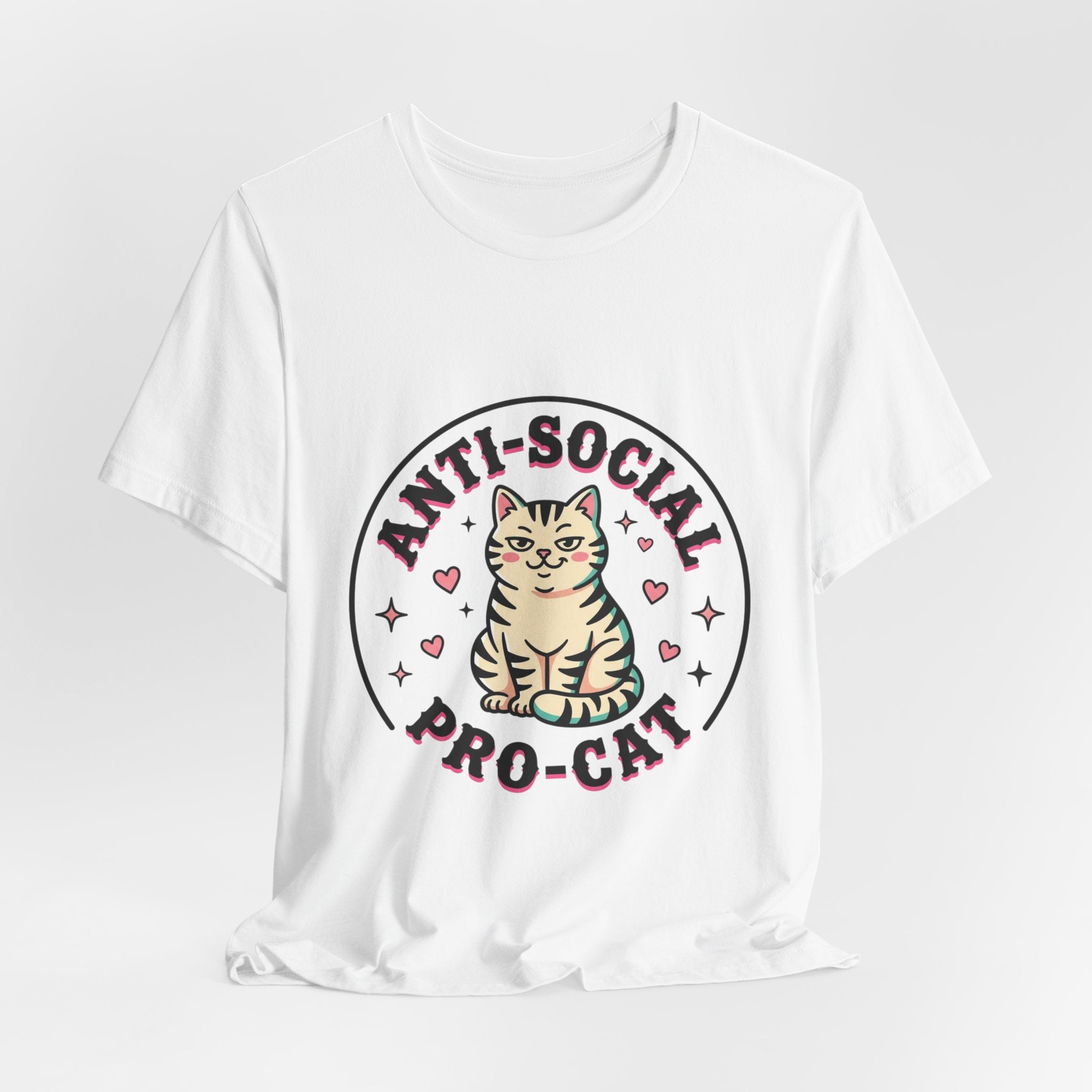 Anti-Social Pro-Cat Tee | funny cat shirt, black cat