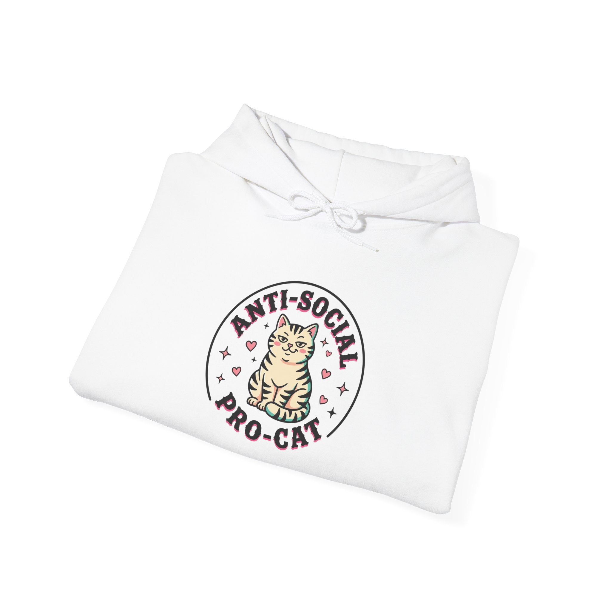 Anti-Social Pro-Cat Hoodie | funny cat shirt, retro cat