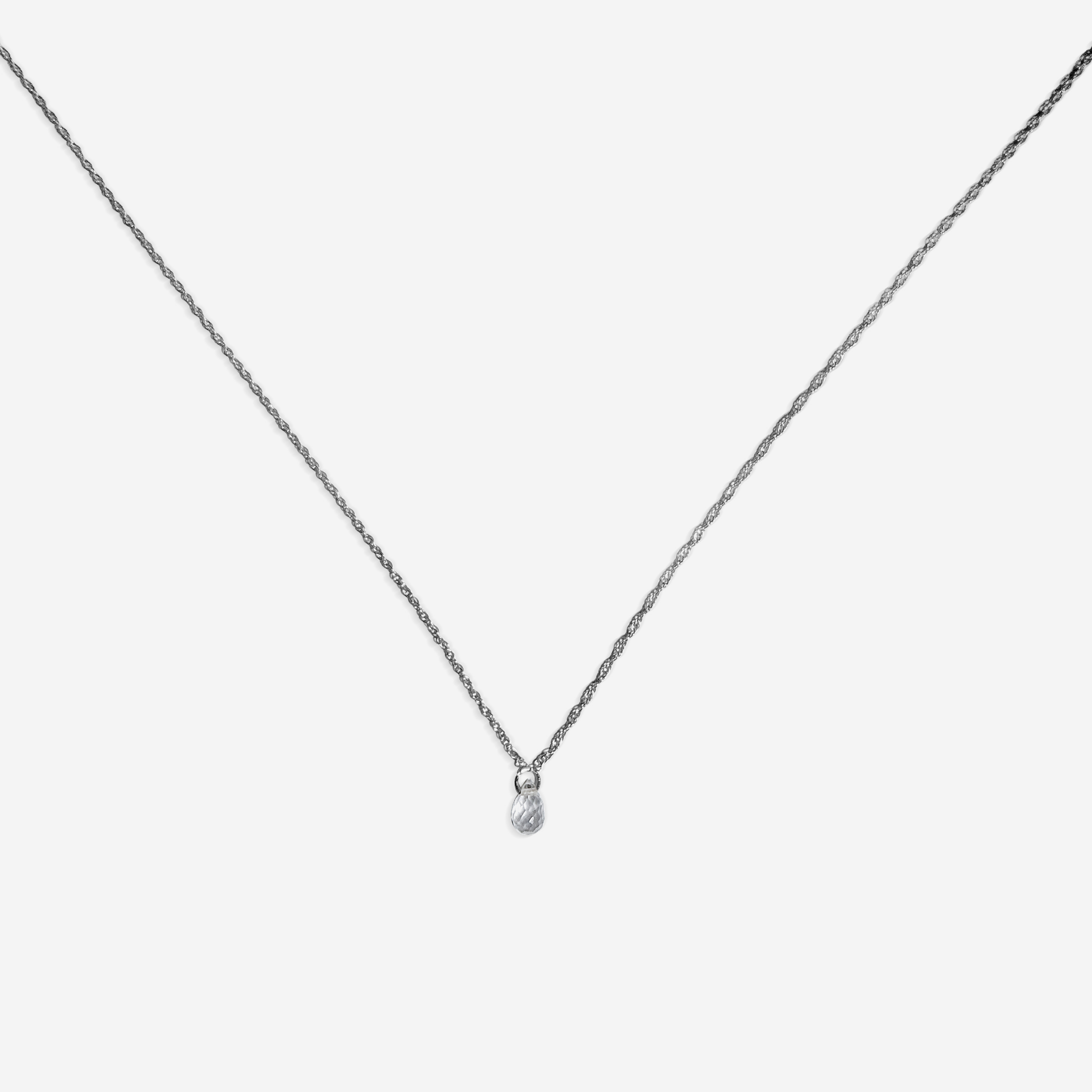 Rose Quartz Drop Necklace - 14K Gold Minimalist Pendant