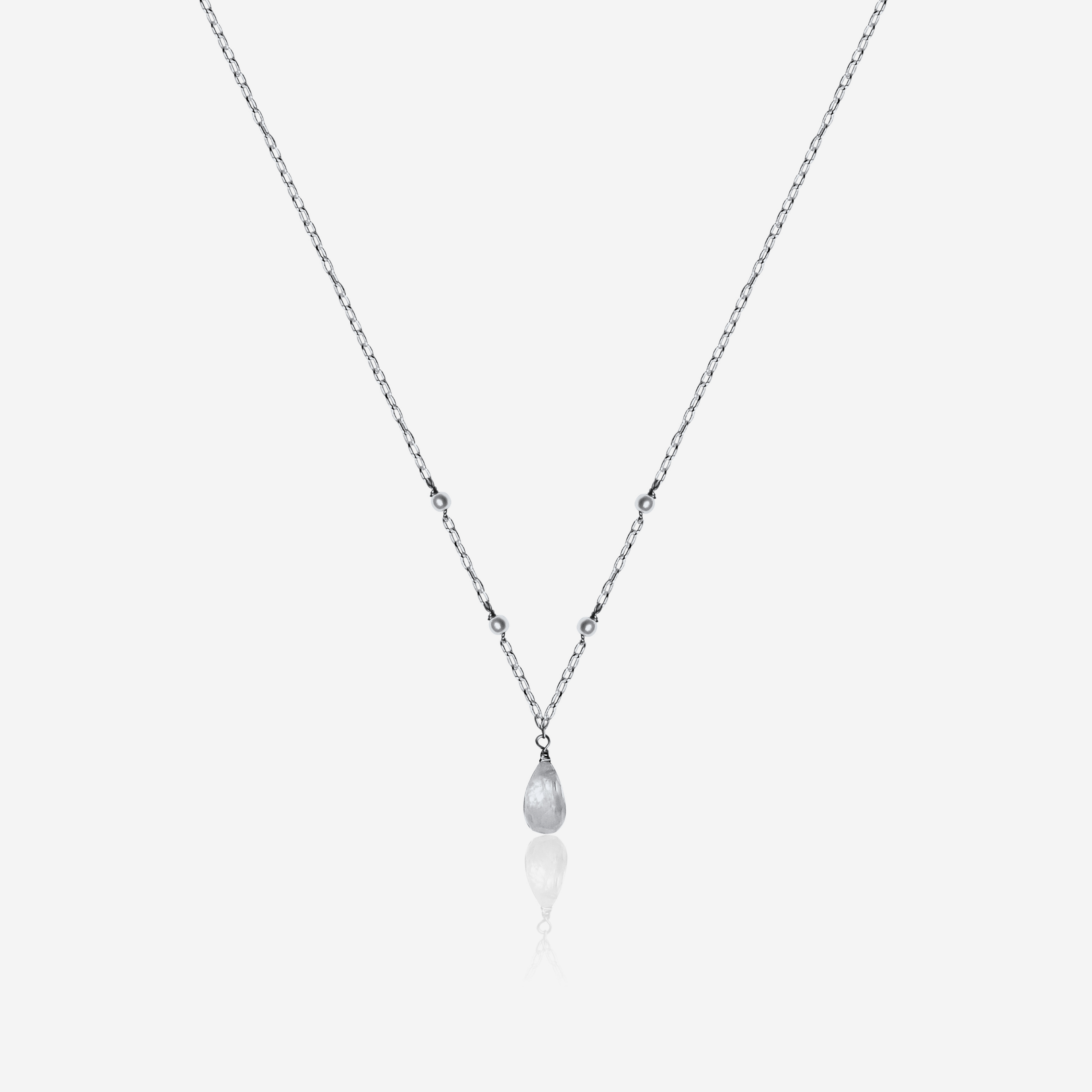Moonstone Drop Pearl Necklace