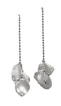 Metal Petals- earrings-Sterling  Silver & Diamonds