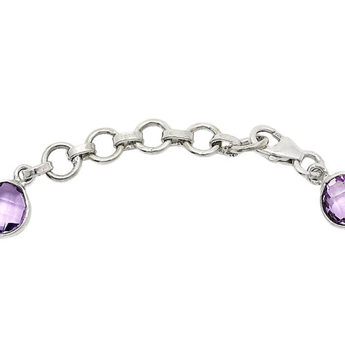 Amethyst Checker Briolette - Brazil Bracelet B-1001 SDB5023