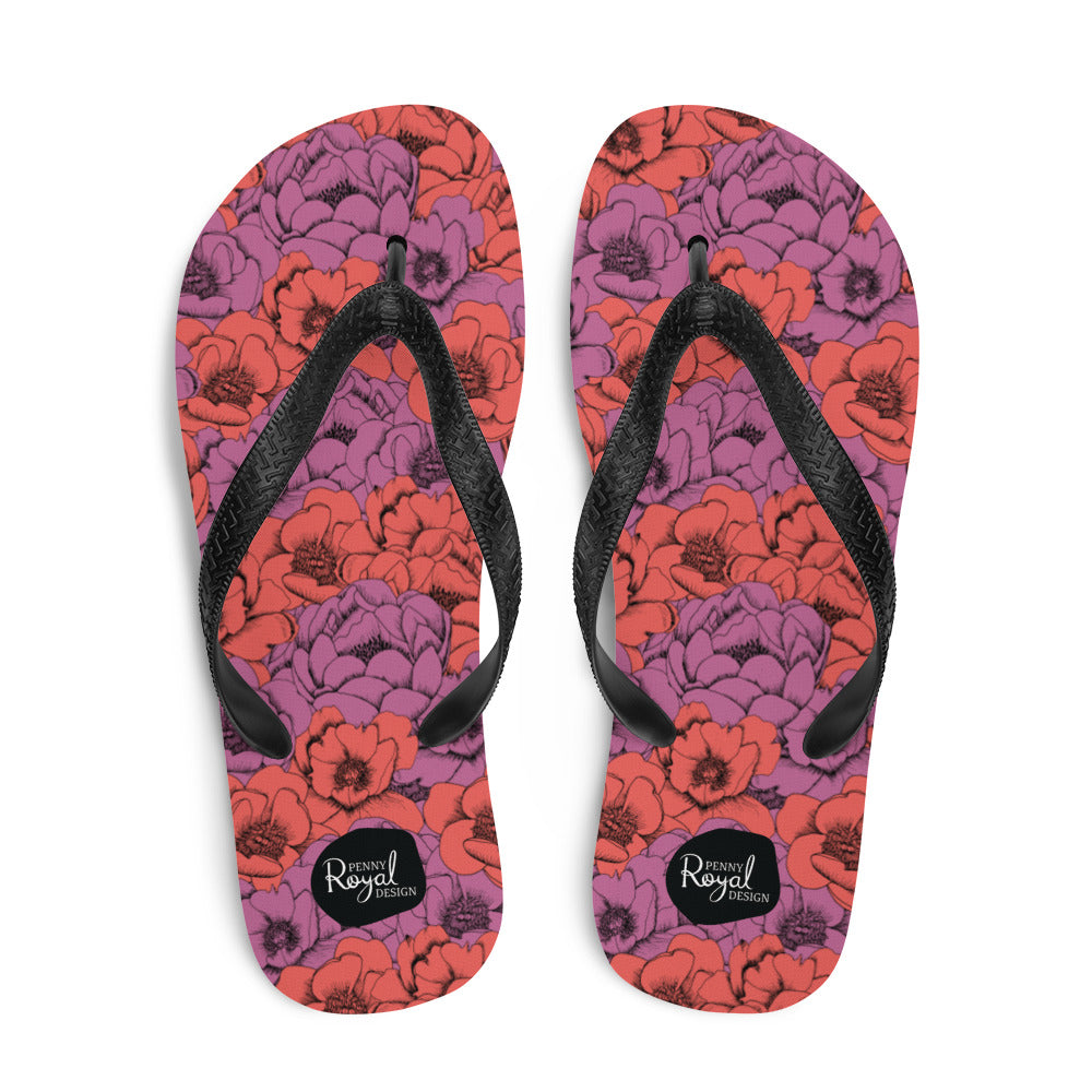 Peonies in Bloom Jandals